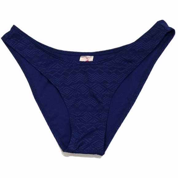 Xhilaration High Leg Scoop Waist Swim Bottom Purple Large Medium Womens Summer - Picture 1 of 4